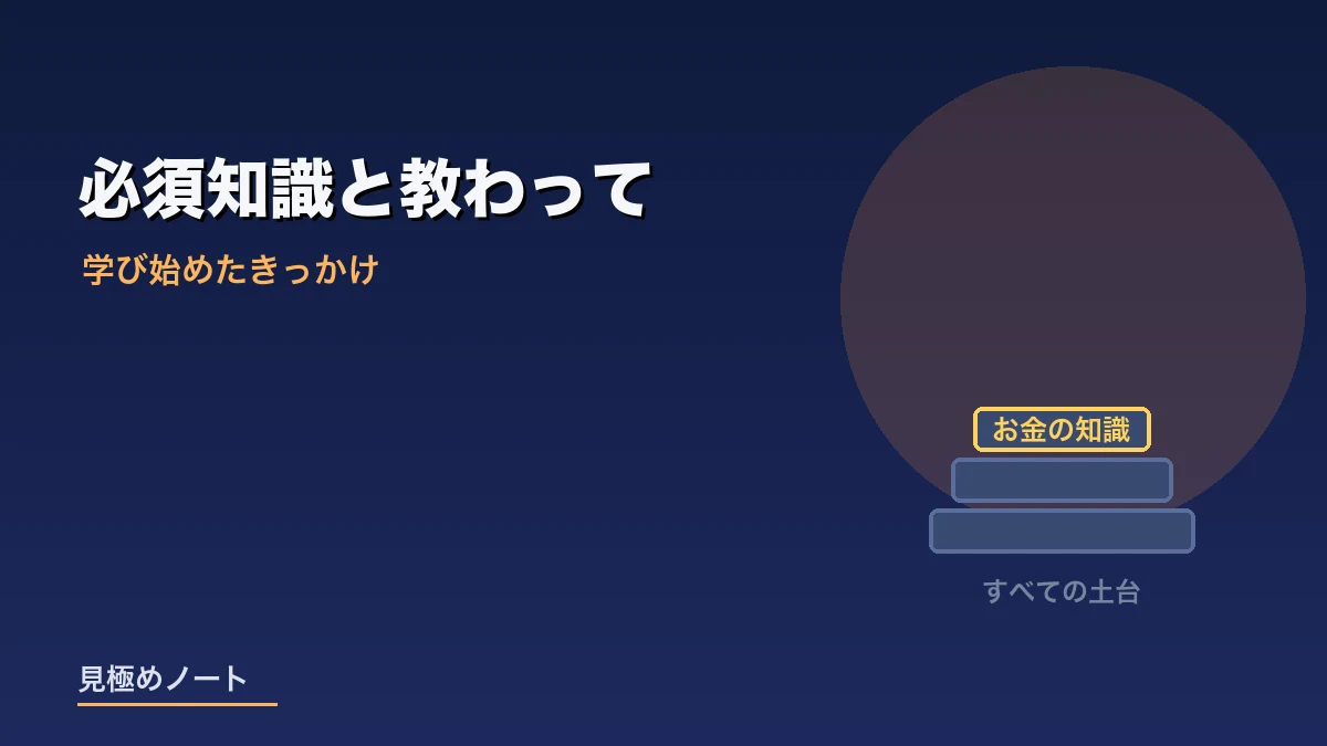 お金の知識は必須だと教わりFP3級を学び始めたことを表すイメージ画像
