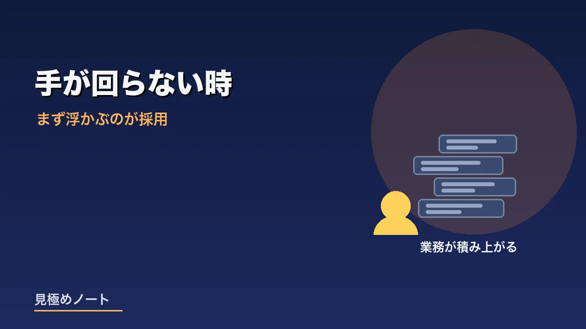 業務が増えて手が回らなくなった状況をあらわすイメージ画像