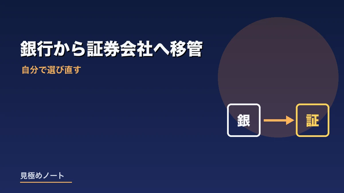 NISA口座を銀行から証券会社へ移管する流れを表すイメージ画像