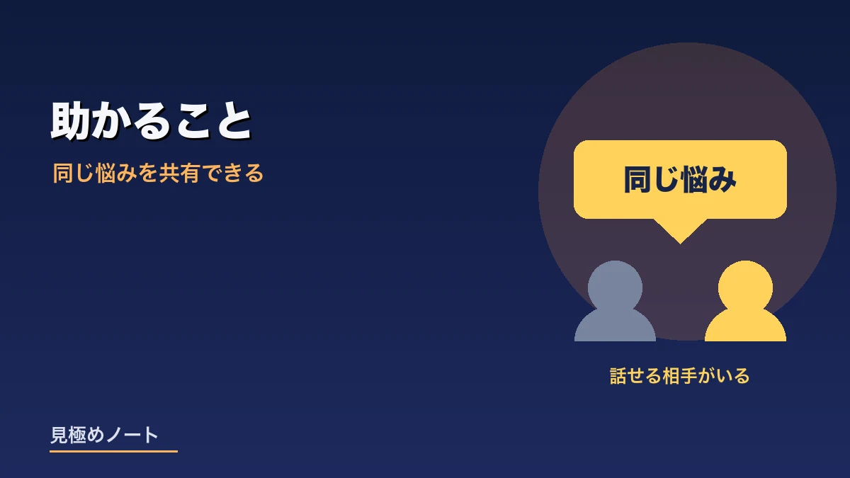 同業者と同じ悩みを共有できることをあらわすイメージ画像