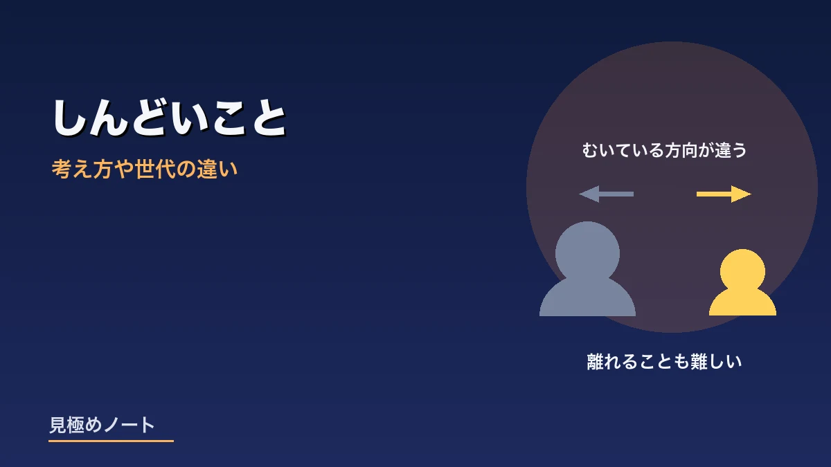 同業者との間に考え方や世代の違いを感じる場面をあらわすイメージ画像