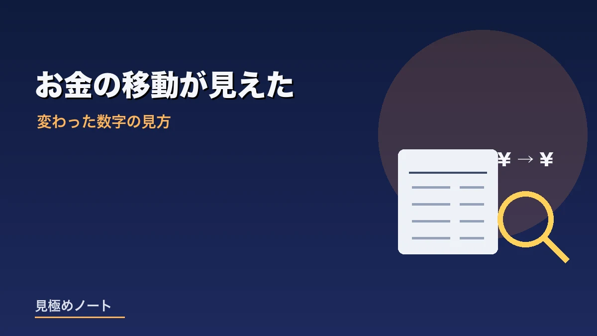 簿記を学んでお金の移動が見えるようになった変化を表すイメージ画像