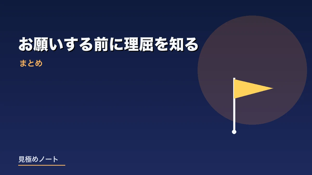 お願いする前に自分で理屈を知っておく価値をまとめたイメージ画像